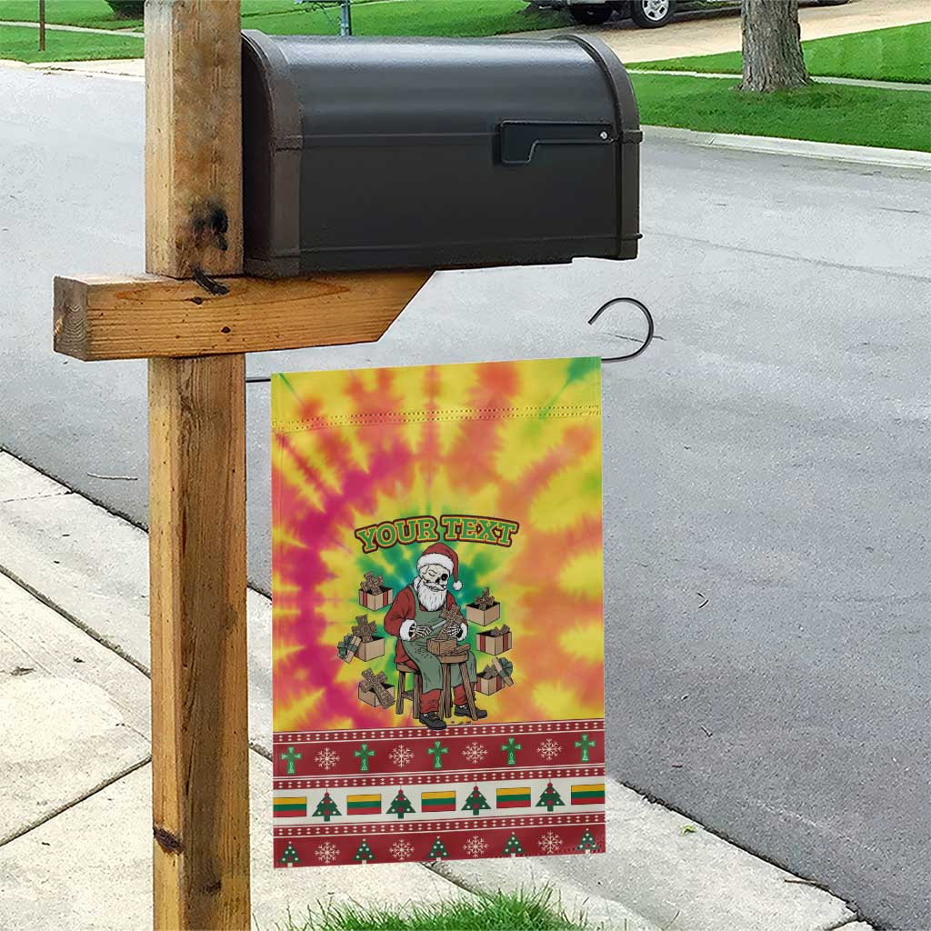 Personalized Lithuania Christmas Garden Flag Skeleton Cross Tie-Dye Vintage - Wonder Print Shop