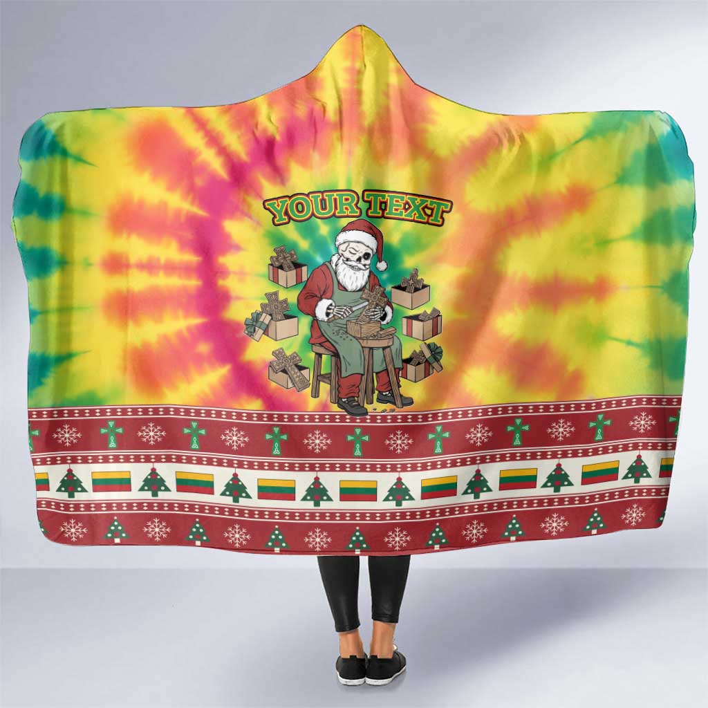 Personalized Lithuania Christmas Hooded Blanket Skeleton Cross Tie-Dye Vintage - Wonder Print Shop