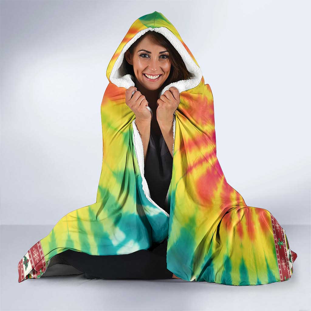 Personalized Lithuania Christmas Hooded Blanket Skeleton Cross Tie-Dye Vintage - Wonder Print Shop