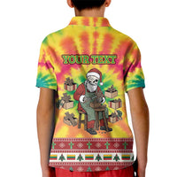 Personalized Lithuania Christmas Kid Polo Shirt Skeleton Cross Tie-Dye Vintage - Wonder Print Shop
