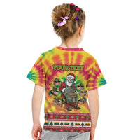Personalized Lithuania Christmas Kid T Shirt Skeleton Cross Tie-Dye Vintage - Wonder Print Shop