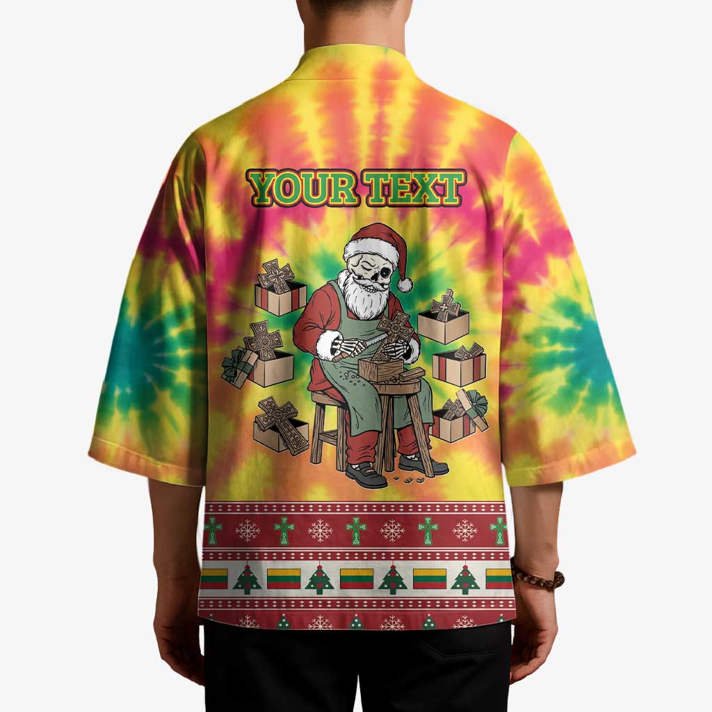 Personalized Lithuania Christmas Kimono Skeleton Cross Tie-Dye Vintage - Wonder Print Shop