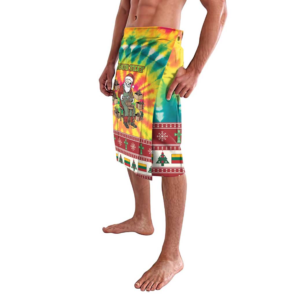 Personalized Lithuania Christmas Lavalava Skeleton Cross Tie-Dye Vintage - Wonder Print Shop