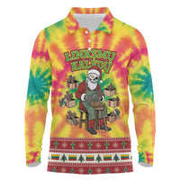 Personalized Lithuania Christmas Long Sleeve Polo Shirt Skeleton Cross Tie-Dye Vintage - Wonder Print Shop