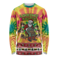 Personalized Lithuania Christmas Long Sleeve Shirt Skeleton Cross Tie-Dye Vintage - Wonder Print Shop