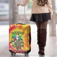 Personalized Lithuania Christmas Luggage Cover Skeleton Cross Tie-Dye Vintage - Wonder Print Shop