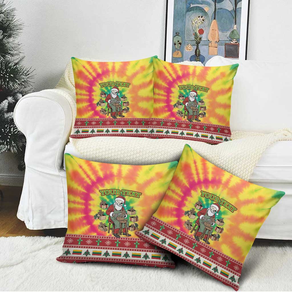 Personalized Lithuania Christmas Pillow Cover Skeleton Cross Tie-Dye Vintage - Wonder Print Shop