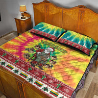 Personalized Lithuania Christmas Quilt Bed Set Skeleton Cross Tie-Dye Vintage - Wonder Print Shop