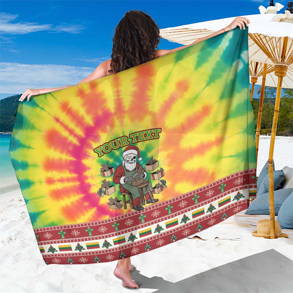 Personalized Lithuania Christmas Sarong Skeleton Cross Tie-Dye Vintage - Wonder Print Shop