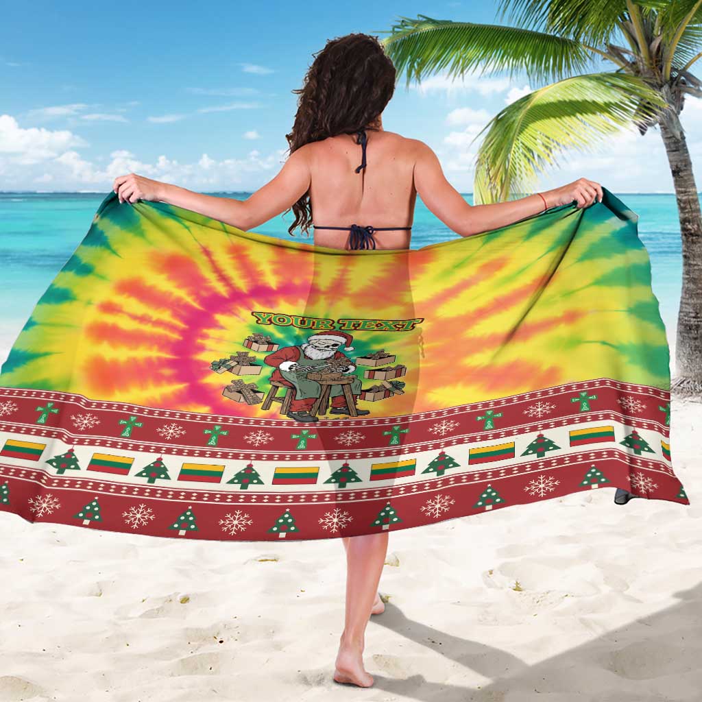 Personalized Lithuania Christmas Sarong Skeleton Cross Tie-Dye Vintage - Wonder Print Shop