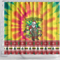 Personalized Lithuania Christmas Shower Curtain Skeleton Cross Tie-Dye Vintage - Wonder Print Shop