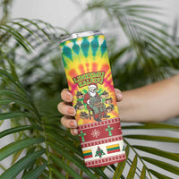 Personalized Lithuania Christmas Skinny Tumbler Skeleton Cross Tie-Dye Vintage - Wonder Print Shop