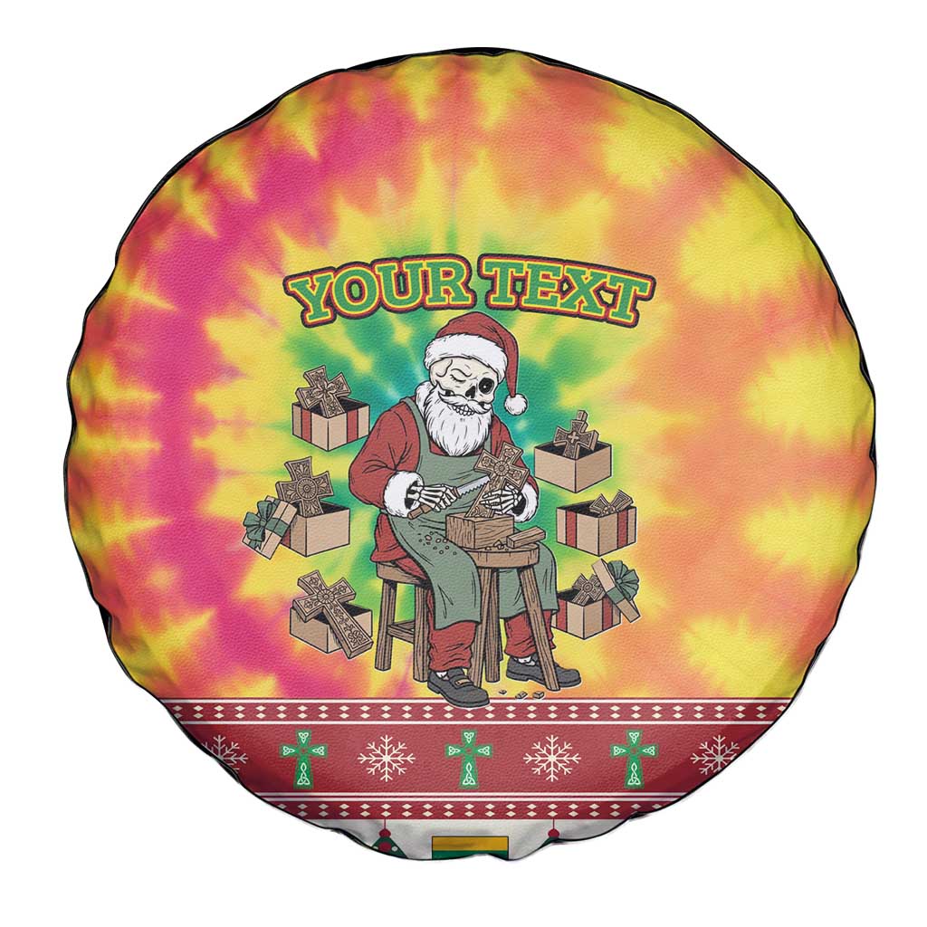 Personalized Lithuania Christmas Spare Tire Cover Skeleton Cross Tie-Dye Vintage - Wonder Print Shop