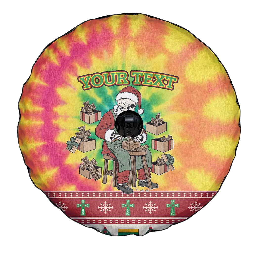 Personalized Lithuania Christmas Spare Tire Cover Skeleton Cross Tie-Dye Vintage - Wonder Print Shop