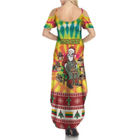 Personalized Lithuania Christmas Summer Maxi Dress Skeleton Cross Tie-Dye Vintage - Wonder Print Shop