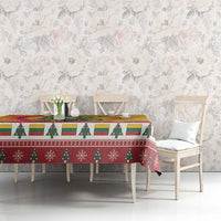 Personalized Lithuania Christmas Tablecloth Skeleton Cross Tie-Dye Vintage - Wonder Print Shop