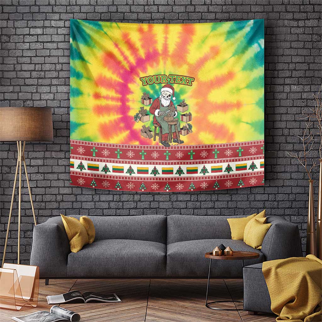 Personalized Lithuania Christmas Tapestry Skeleton Cross Tie-Dye Vintage - Wonder Print Shop
