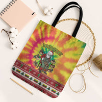 Personalized Lithuania Christmas Tote Bag Skeleton Cross Tie-Dye Vintage - Wonder Print Shop