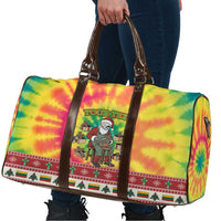 Personalized Lithuania Christmas Travel Bag Skeleton Cross Tie-Dye Vintage - Wonder Print Shop
