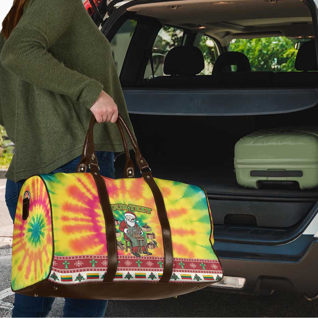 Personalized Lithuania Christmas Travel Bag Skeleton Cross Tie-Dye Vintage - Wonder Print Shop