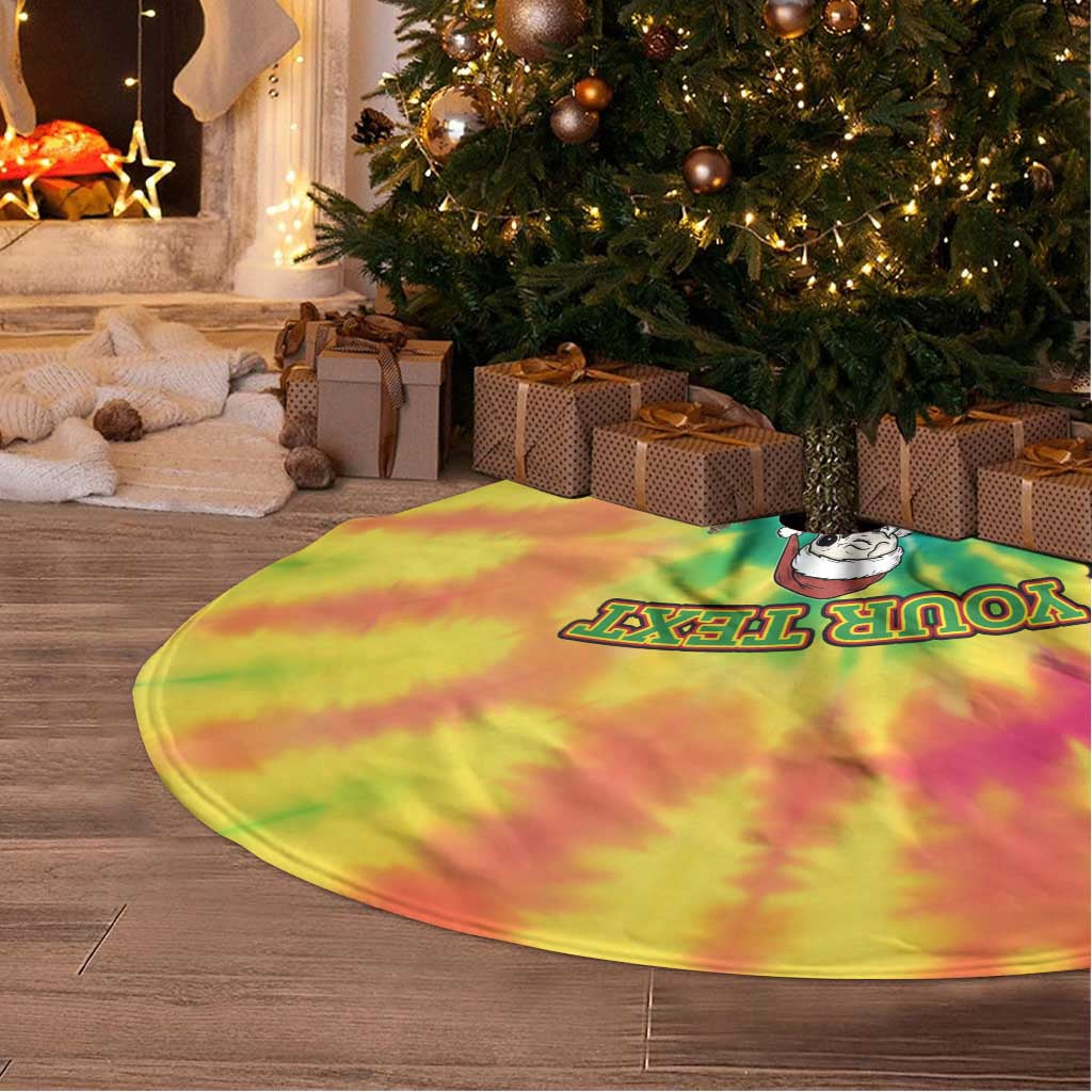 Personalized Lithuania Christmas Tree Skirt Skeleton Cross Tie-Dye Vintage LT19