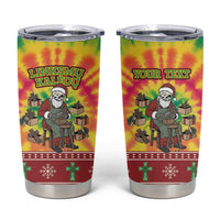 Personalized Lithuania Christmas Tumbler Cup Skeleton Cross Tie-Dye Vintage - Wonder Print Shop