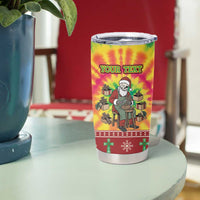 Personalized Lithuania Christmas Tumbler Cup Skeleton Cross Tie-Dye Vintage - Wonder Print Shop