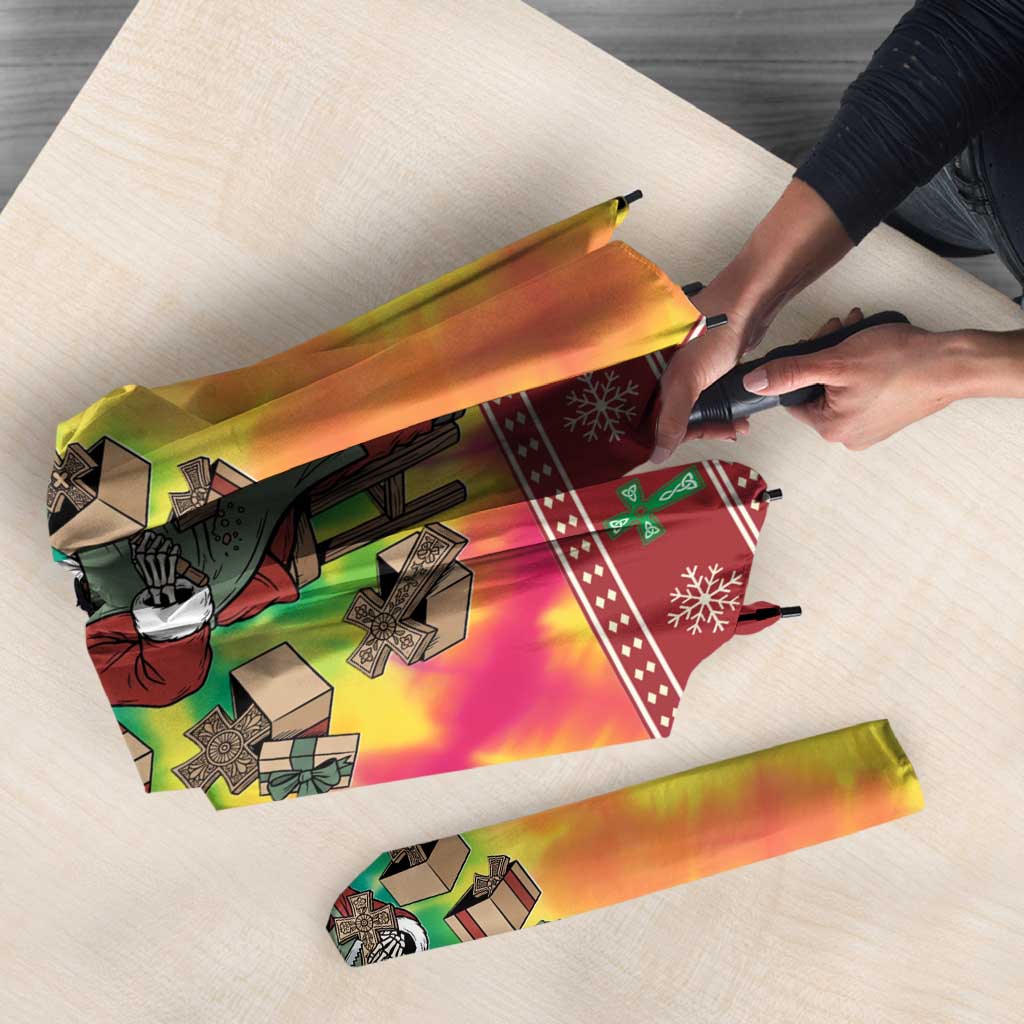 Personalized Lithuania Christmas Umbrella Skeleton Cross Tie-Dye Vintage - Wonder Print Shop