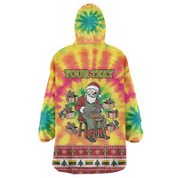 Personalized Lithuania Christmas Wearable Blanket Hoodie Skeleton Cross Tie-Dye Vintage - Wonder Print Shop