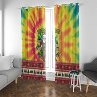Personalized Lithuania Christmas Window Curtain Skeleton Cross Tie-Dye Vintage - Wonder Print Shop