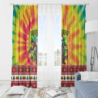 Personalized Lithuania Christmas Window Curtain Skeleton Cross Tie-Dye Vintage - Wonder Print Shop