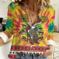 Personalized Lithuania Christmas Women Casual Shirt Skeleton Cross Tie-Dye Vintage - Wonder Print Shop