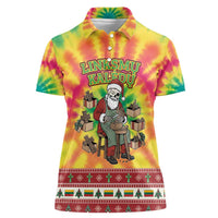 Personalized Lithuania Christmas Women Polo Shirt Skeleton Cross Tie-Dye Vintage - Wonder Print Shop