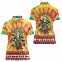 Personalized Lithuania Christmas Women Polo Shirt Skeleton Cross Tie-Dye Vintage - Wonder Print Shop