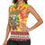 Personalized Lithuania Christmas Women Sleeveless Polo Shirt Skeleton Cross Tie-Dye Vintage - Wonder Print Shop