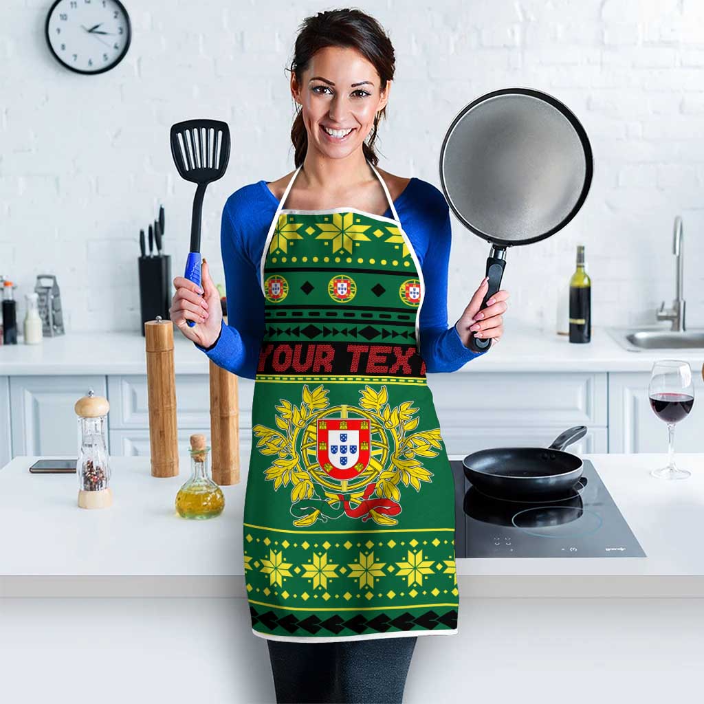 Personalized Portugal Christmas Apron Emblem With Flag Style - Wonder Print Shop