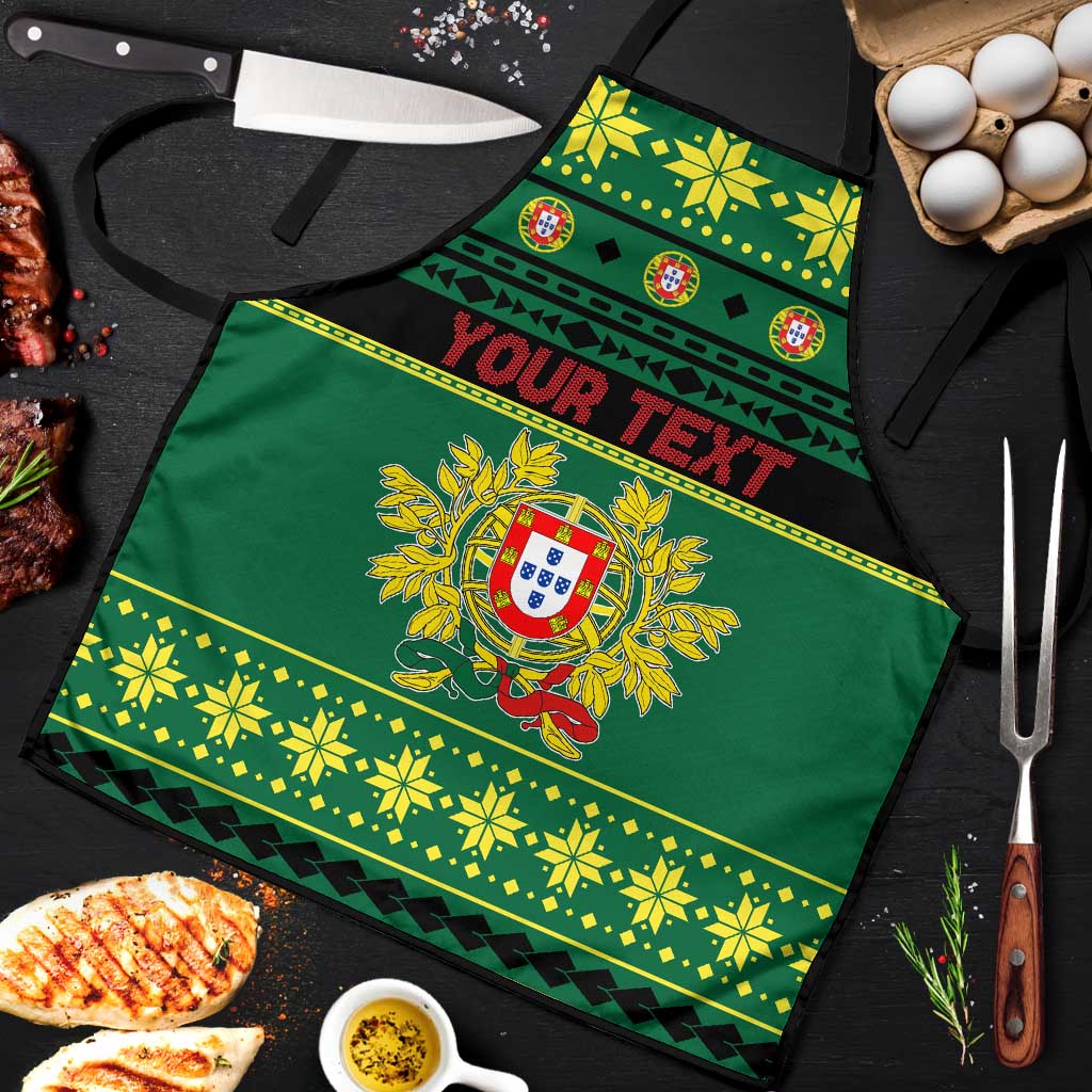 Personalized Portugal Christmas Apron Emblem With Flag Style - Wonder Print Shop