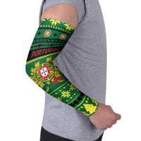 Personalized Portugal Christmas Arm Sleeves Emblem With Flag Style - Wonder Print Shop