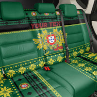 Personalized Portugal Christmas Back Car Seat Cover Emblem With Flag Style - Wonder Print Shop