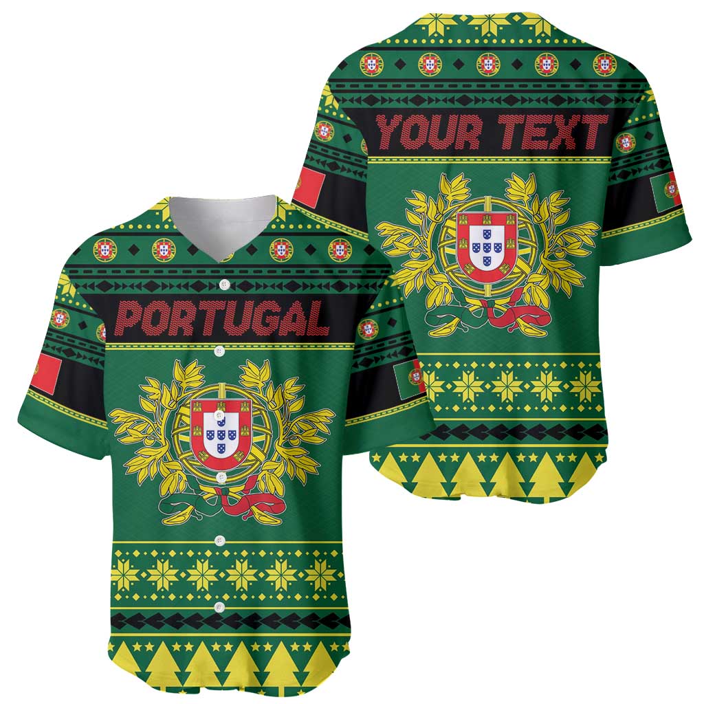 Personalized Portugal Christmas Baseball Jersey Emblem With Flag Style - Wonder Print Shop