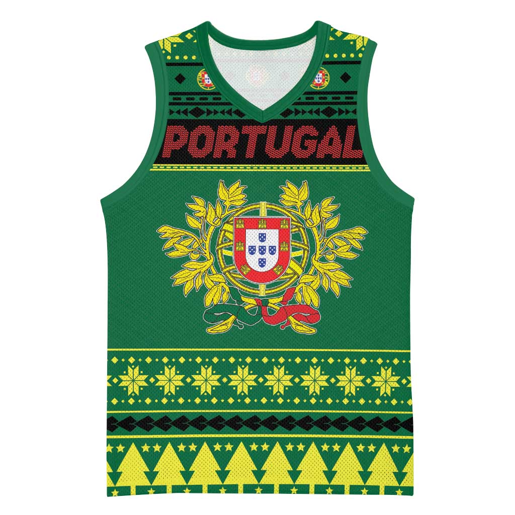 Personalized Portugal Christmas Basketball Jersey Emblem With Flag Style - Wonder Print Shop