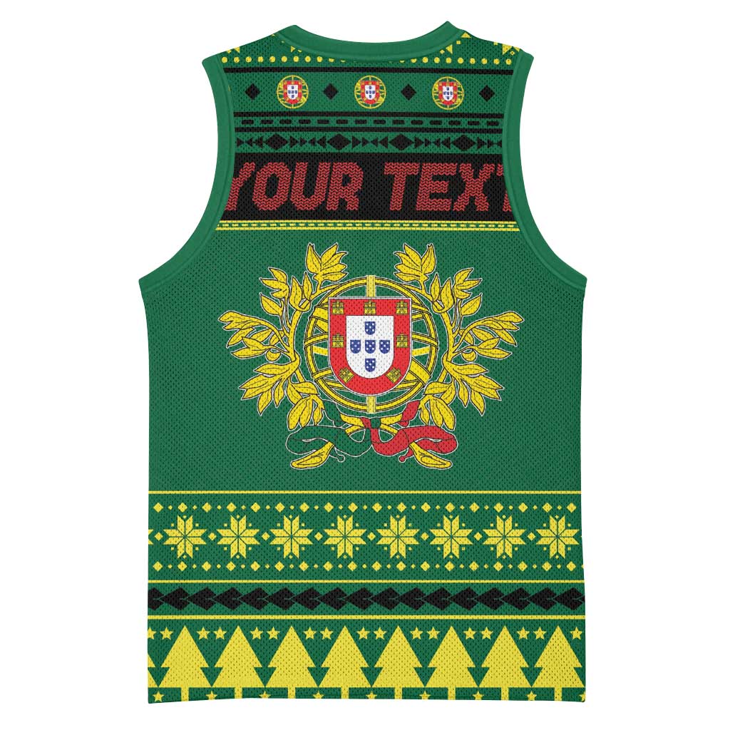 Personalized Portugal Christmas Basketball Jersey Emblem With Flag Style - Wonder Print Shop