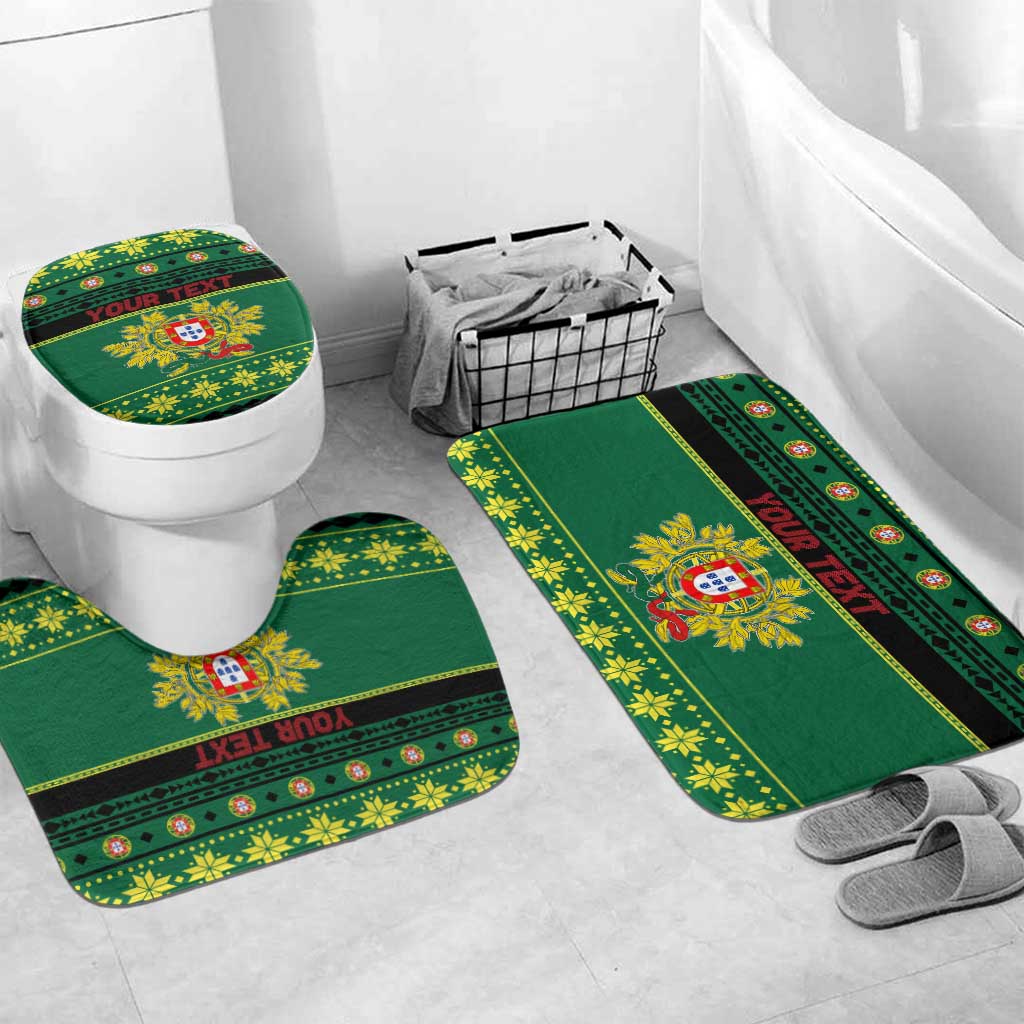 Personalized Portugal Christmas Bathroom Set Emblem With Flag Style - Wonder Print Shop