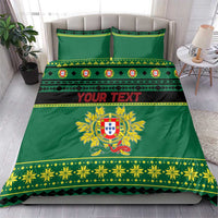 Personalized Portugal Christmas Bedding Set Emblem With Flag Style - Wonder Print Shop