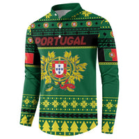 Personalized Portugal Christmas Button Sweatshirt Emblem With Flag Style - Wonder Print Shop