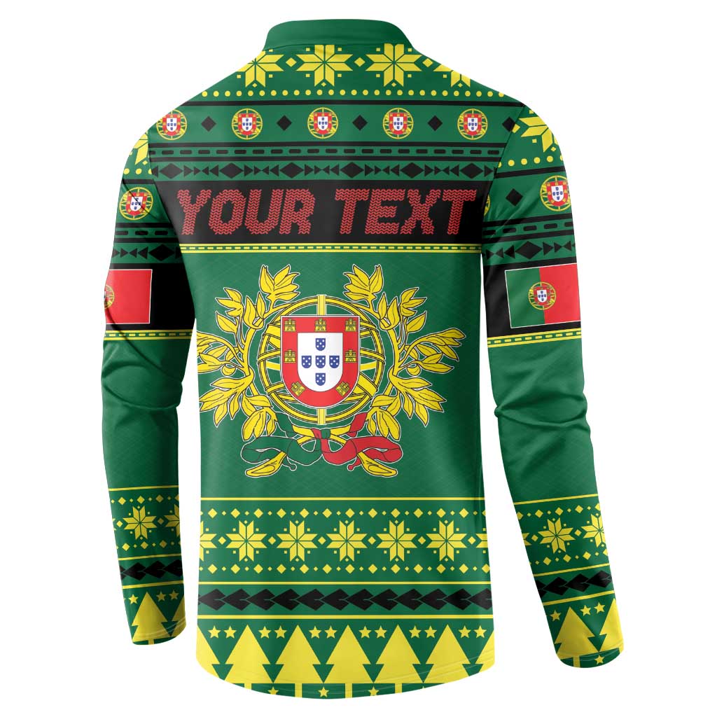 Personalized Portugal Christmas Button Sweatshirt Emblem With Flag Style - Wonder Print Shop