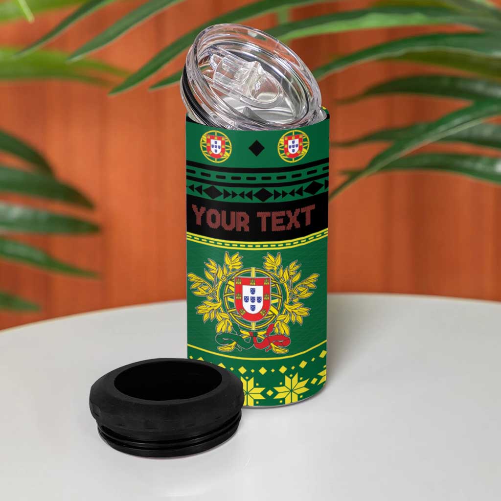 Personalized Portugal Christmas 4 in 1 Can Cooler Tumbler Emblem With Flag Style - Wonder Print Shop