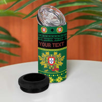 Personalized Portugal Christmas 4 in 1 Can Cooler Tumbler Emblem With Flag Style - Wonder Print Shop