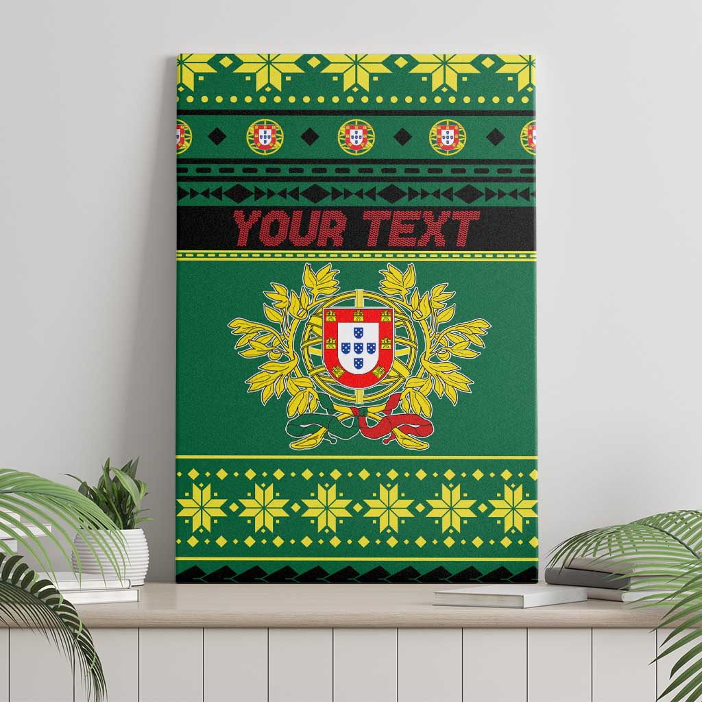 Personalized Portugal Christmas Canvas Wall Art Emblem With Flag Style - Wonder Print Shop