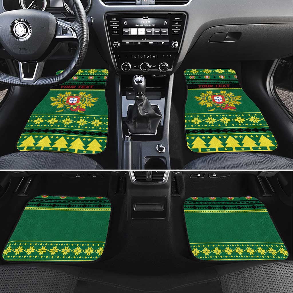 Personalized Portugal Christmas Car Mats Emblem With Flag Style - Wonder Print Shop